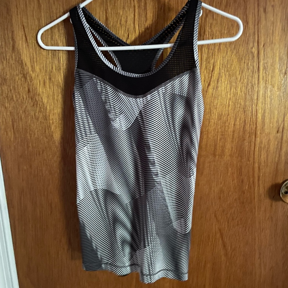 Nike white/grey tank top with racer back detail
